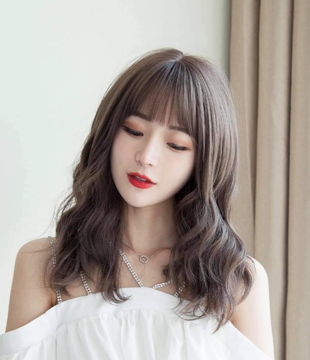 Tóc giả nữ nguyên đầu xoăn sóng , tóc giả bộ cả đầu, tóc mái thưa, tóc giả hàn quốc, tóc xù mì, tóc giả xoăn lọn, tóc giả ngắn