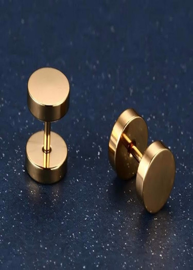 Bộ 2 chiếc bông tai tạ inox 7mm hàn quốc BT38
