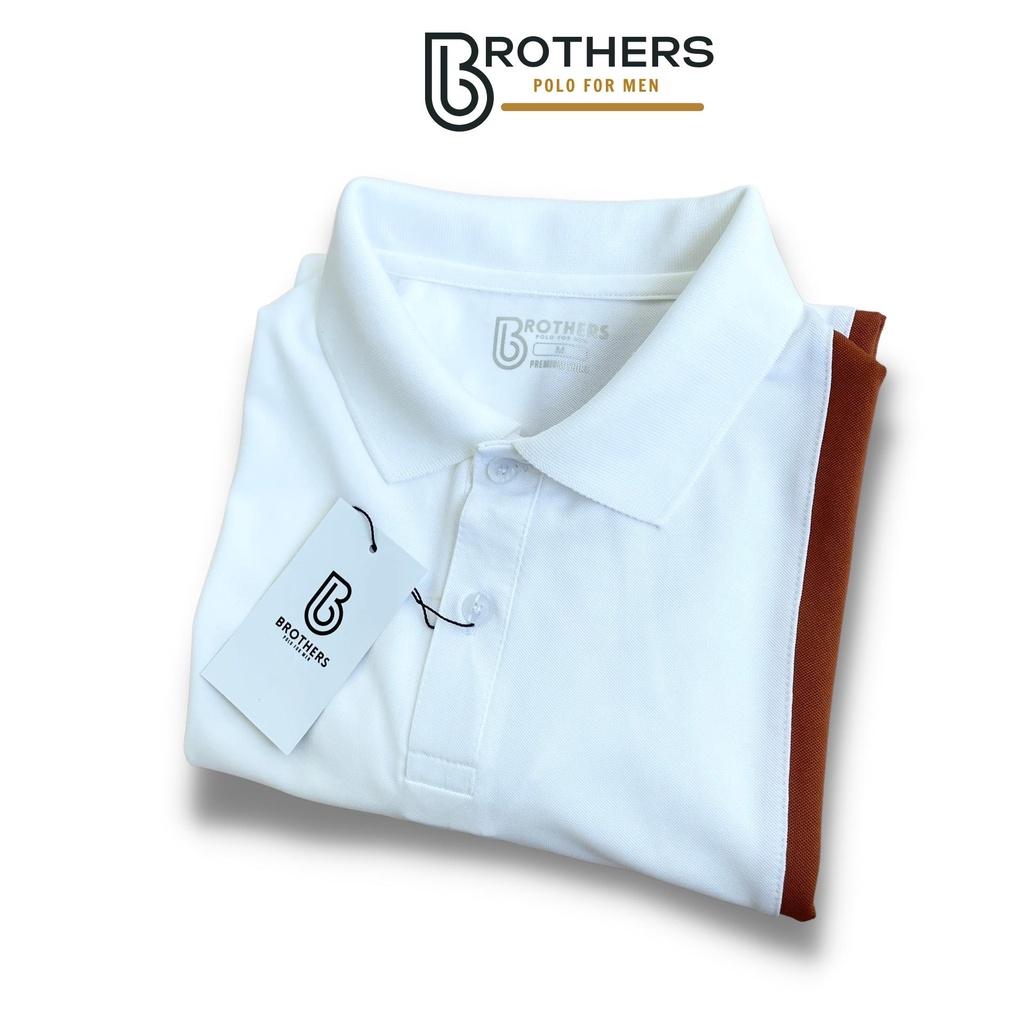 Áo thun POLO nam DOLI phối dọc mới, cổ trụ bẻ, vải cá sấu cotton cao cấp, phom chuẩn, trẻ trung - BROTHERS