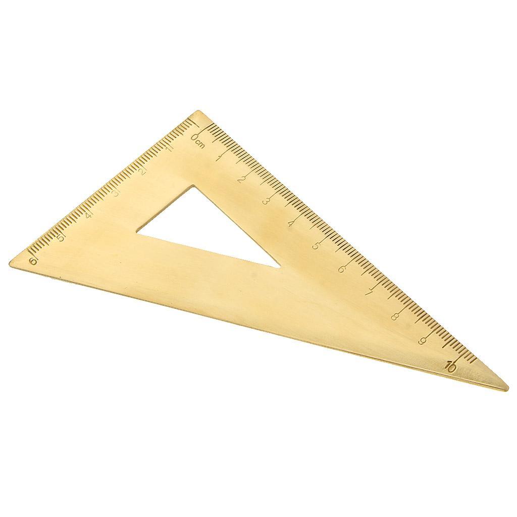 2xMini Brass Math Geometry Ruler Jewelry Measuring Tool Right Triangle