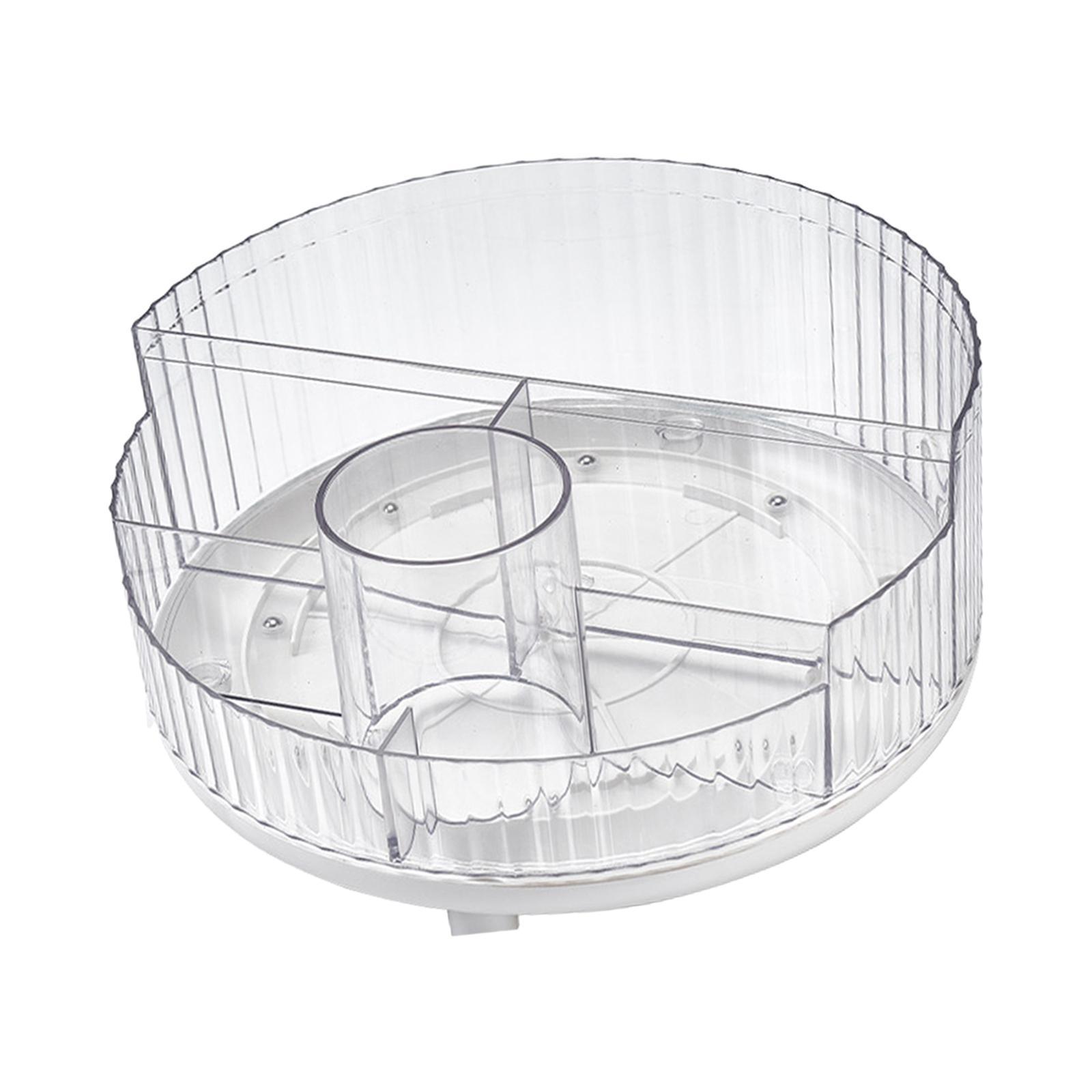 Turntable Cosmetic Makeup Rack Organizer, Makeup Brush Holder Cosmetic Storage Box for Bedroom