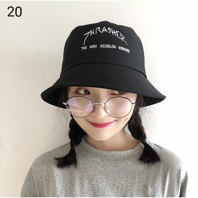 NÓN MŨ BUCKET ULZZANG MẢUKO THÊU CHỮ - CAMCAMVINTAGE