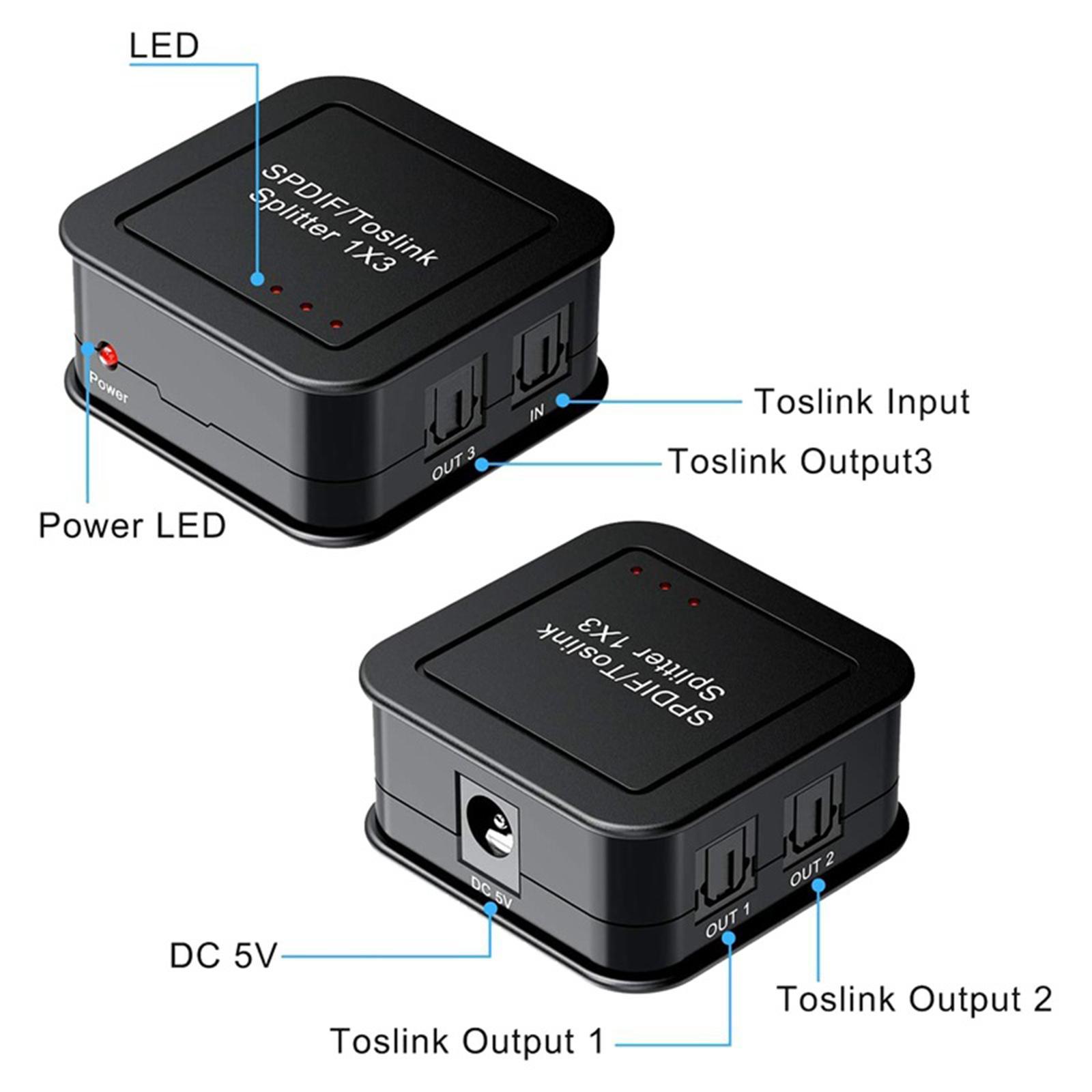Digital Optical Audio Splitter Digital Fiber Divider EU