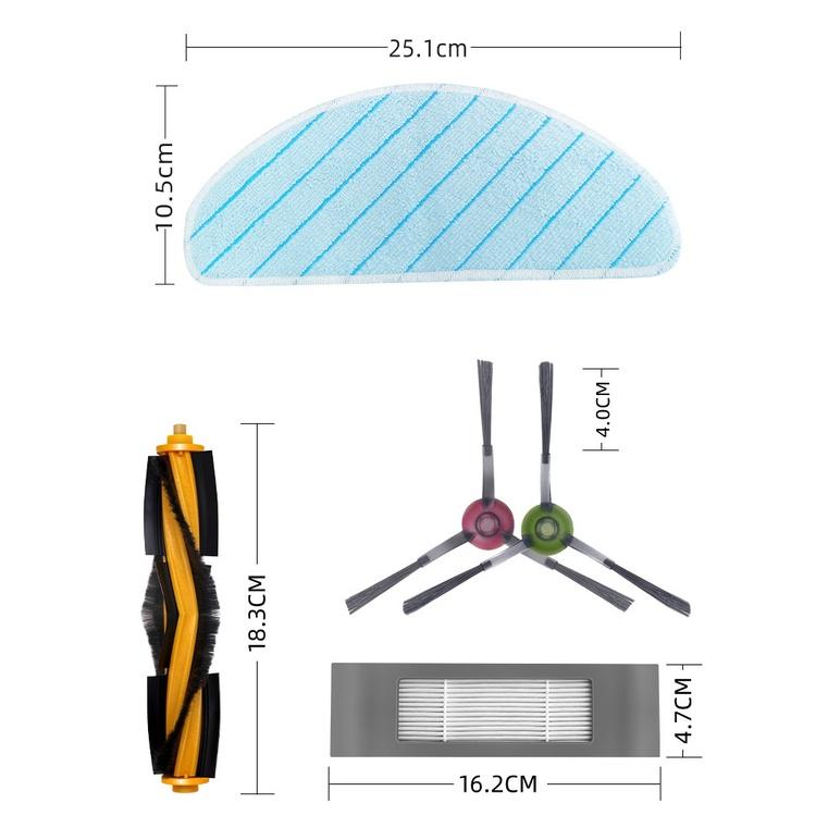 Phụ kiện khăn, chổi cạnh, chổi chính, lọc bụi Robot Ecovasc Deebot Ozmo T9, T9 Aivi, T9 Power, T9 Max, T9 Aivi Plus