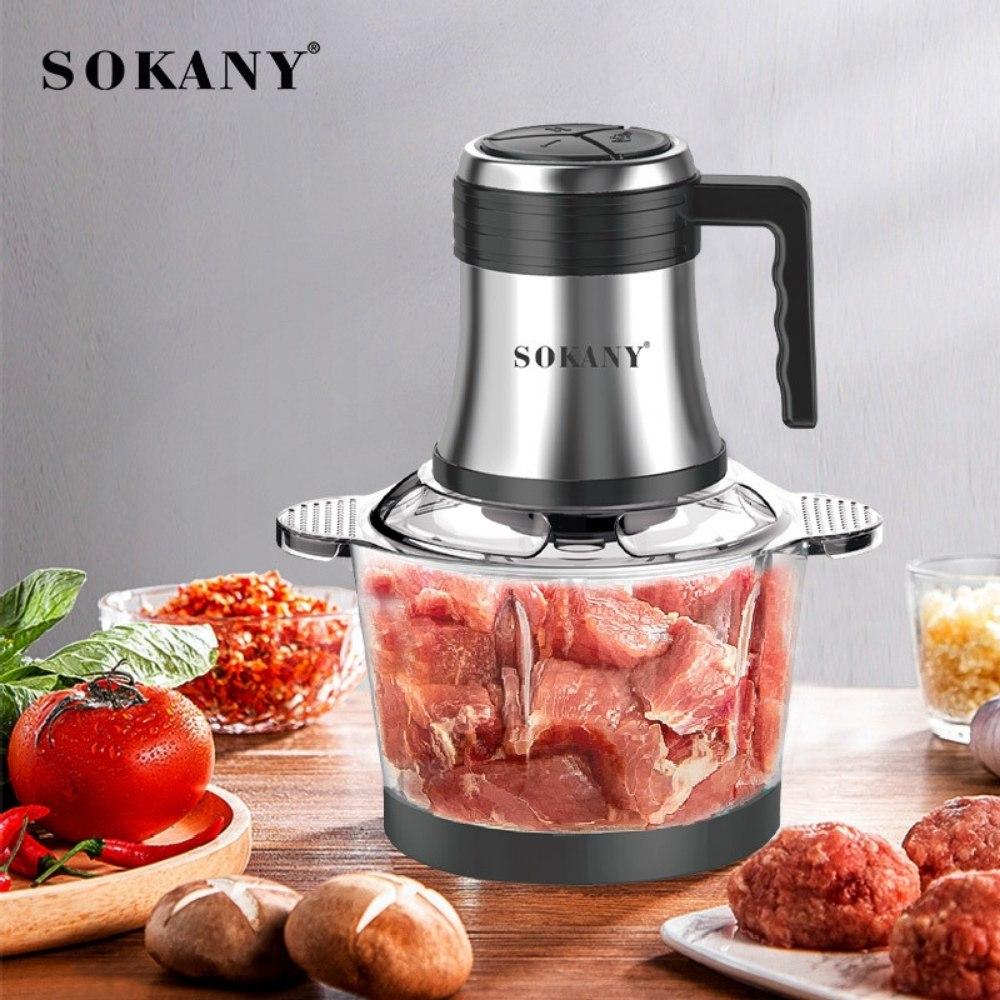 Máy xay thịt đa năng SOKANY SK-7026 công suất cao 800W, dung tích 3L, lưỡi dao 2 tầng xay nhuyễn mọi thực phẩm- HÀNG CHÍNH HÃNG - DELIYA