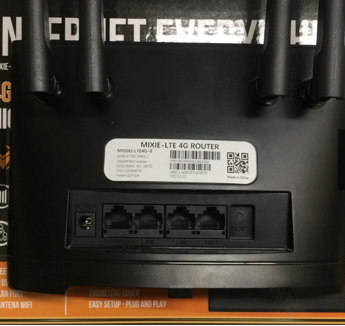 Bộ Phát Wifi 4G MIXIE-LTE 4G – 4 Cổng Lan – 4 Antenna Wifi