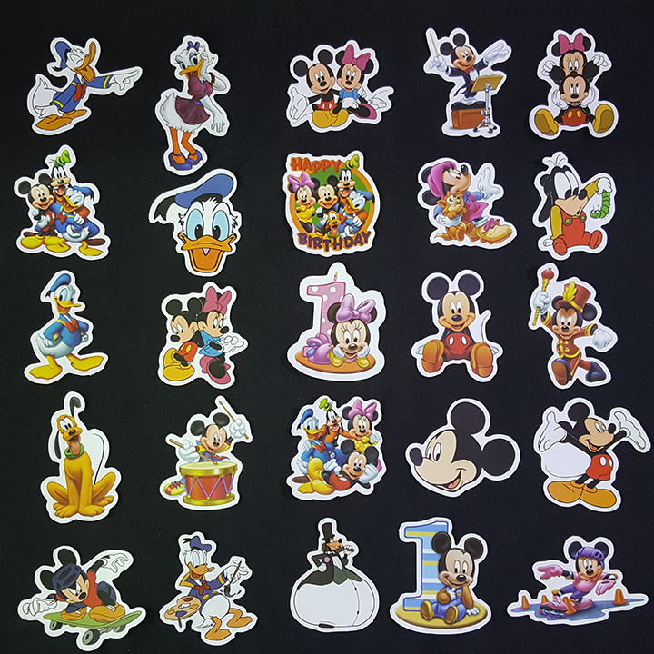 Bộ Sticker dán cao cấp chủ đề MICKEY MOUSE - Dùng dán Xe, dán mũ bảo hiểm, dán Laptop