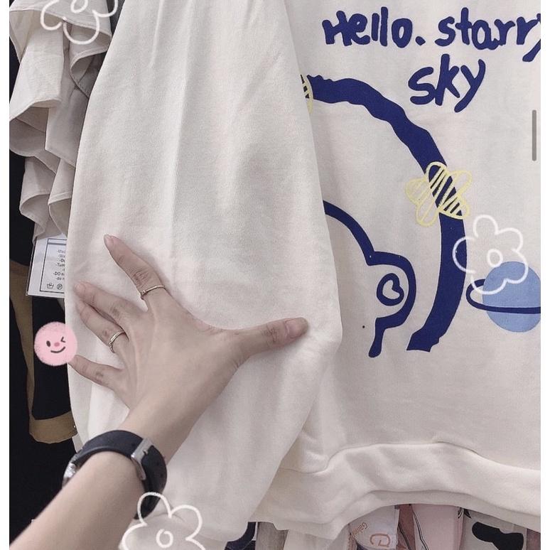 Áo Nỉ Sweater Gấu Hello Siêu Xinh Áo Nỉ Dáng Rộng Hot Hit