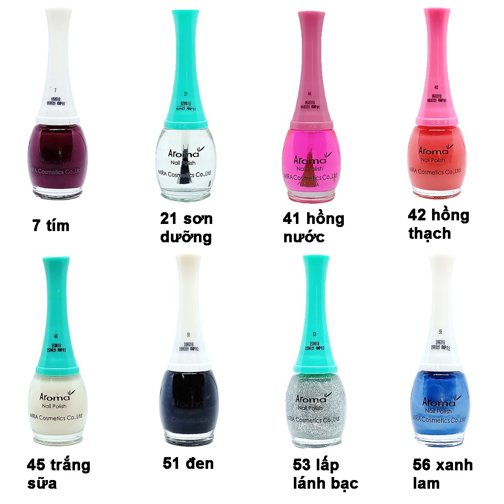 Sơn móng tay Aroma Nail Polish Hàn Quốc 12ml #1690 Đỏ mận tặng kèm móc khóa