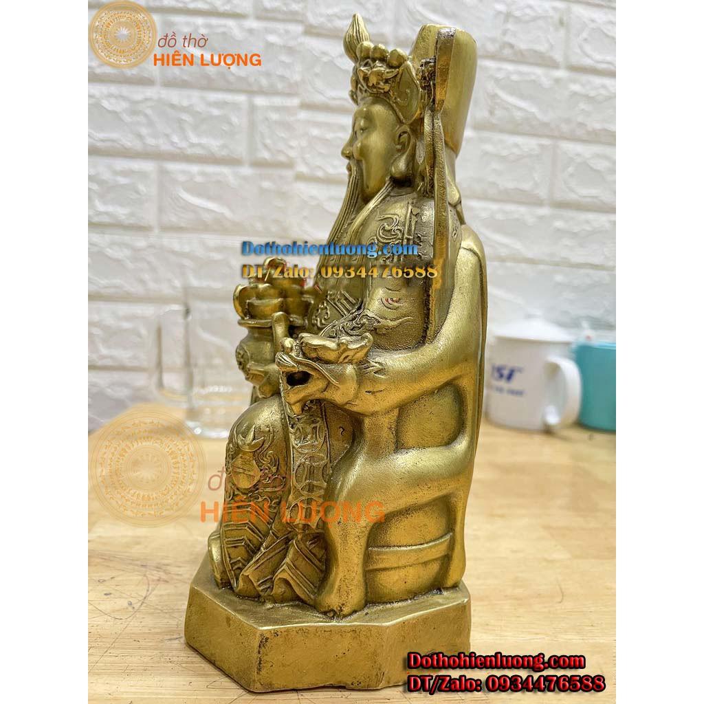 Tượng Ông Phát - Thần Tài Lộc Bằng Đồng Vàng Nguyên Chất Cao 23cm Đẹp Tinh Xảo