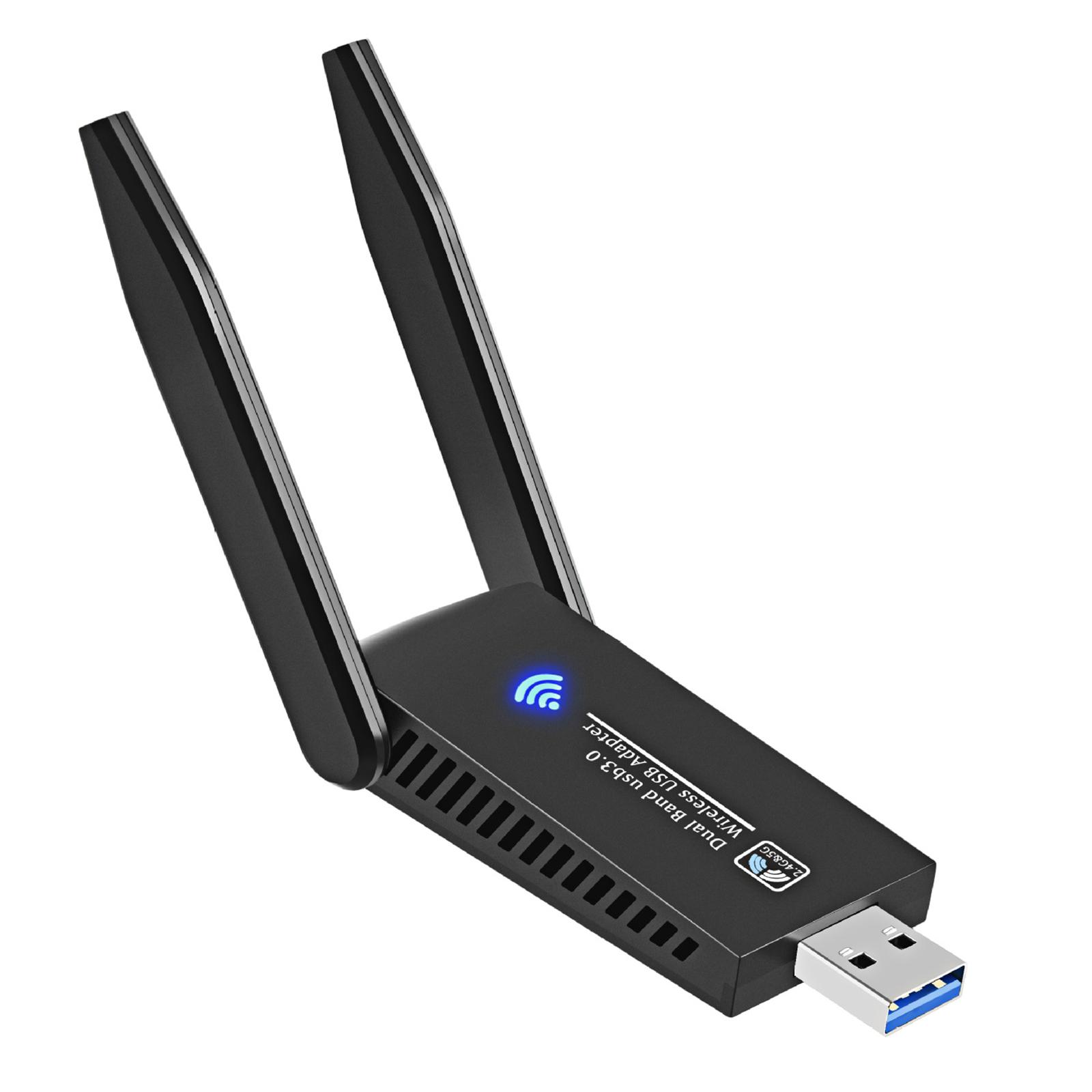 WiFi Adapter 1200Mbps USB Wireless Network Card Dual Band Wide Compatibility