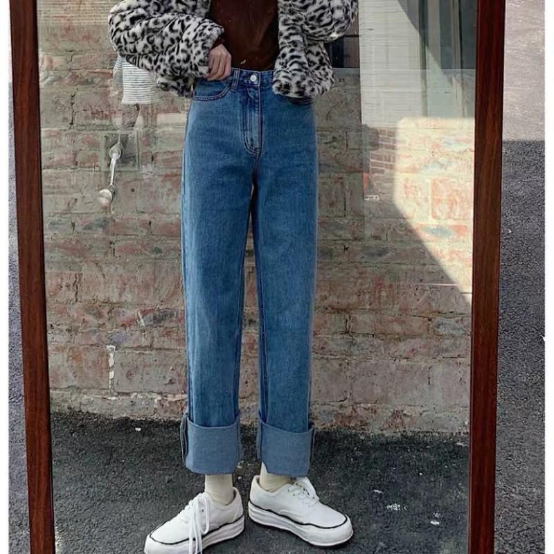 Quần Jeans xắn gấu phong cách Ulzzang Hàn Quốc