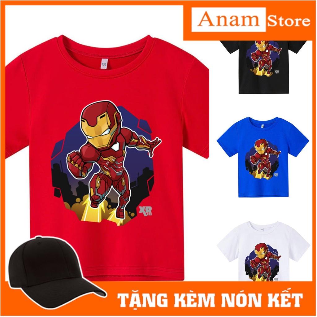 Áo thun cho bé, Áo thun trẻ em IRON MAN CHIBI 3, 4 màu, có size người lớn, Anam Store