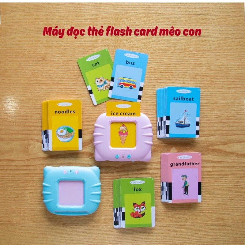 Máy Học Đọc Thẻ Tiếng Anh Và Tiếng Việt Flashcard 224 Từ Vựng Dùng Pin Sạc