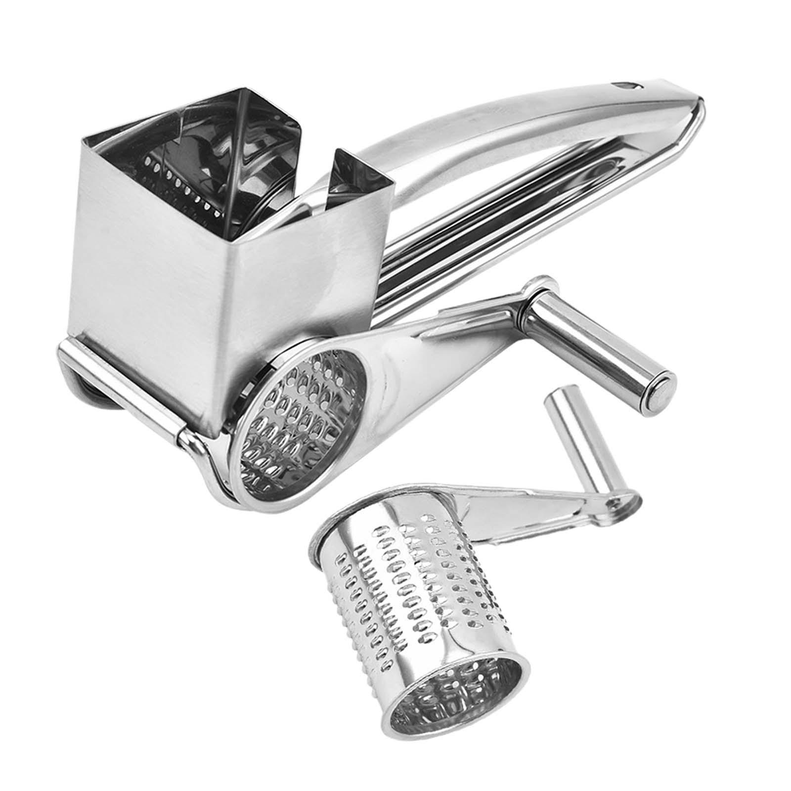 Rotary Shredder Cutter Stainless Steel with Drum Blade Hand Cranked Handheld Cheese Cutter for Spice Vegetables