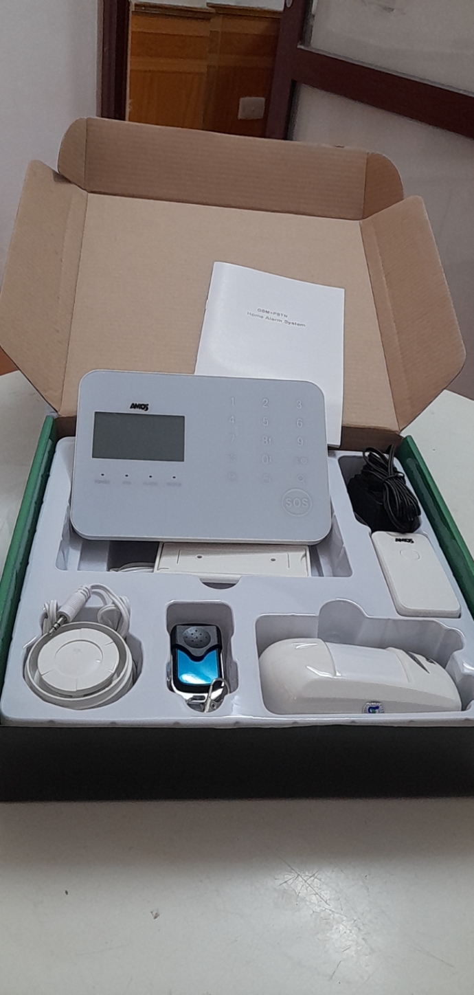 Bộ kit báo động AMOS AM-GMS74 dùng sim, line ( CÓ THÊM LỰA CHỌN WIFI)Màn hình LCD,Ngôn ngữ Tiếng Việt