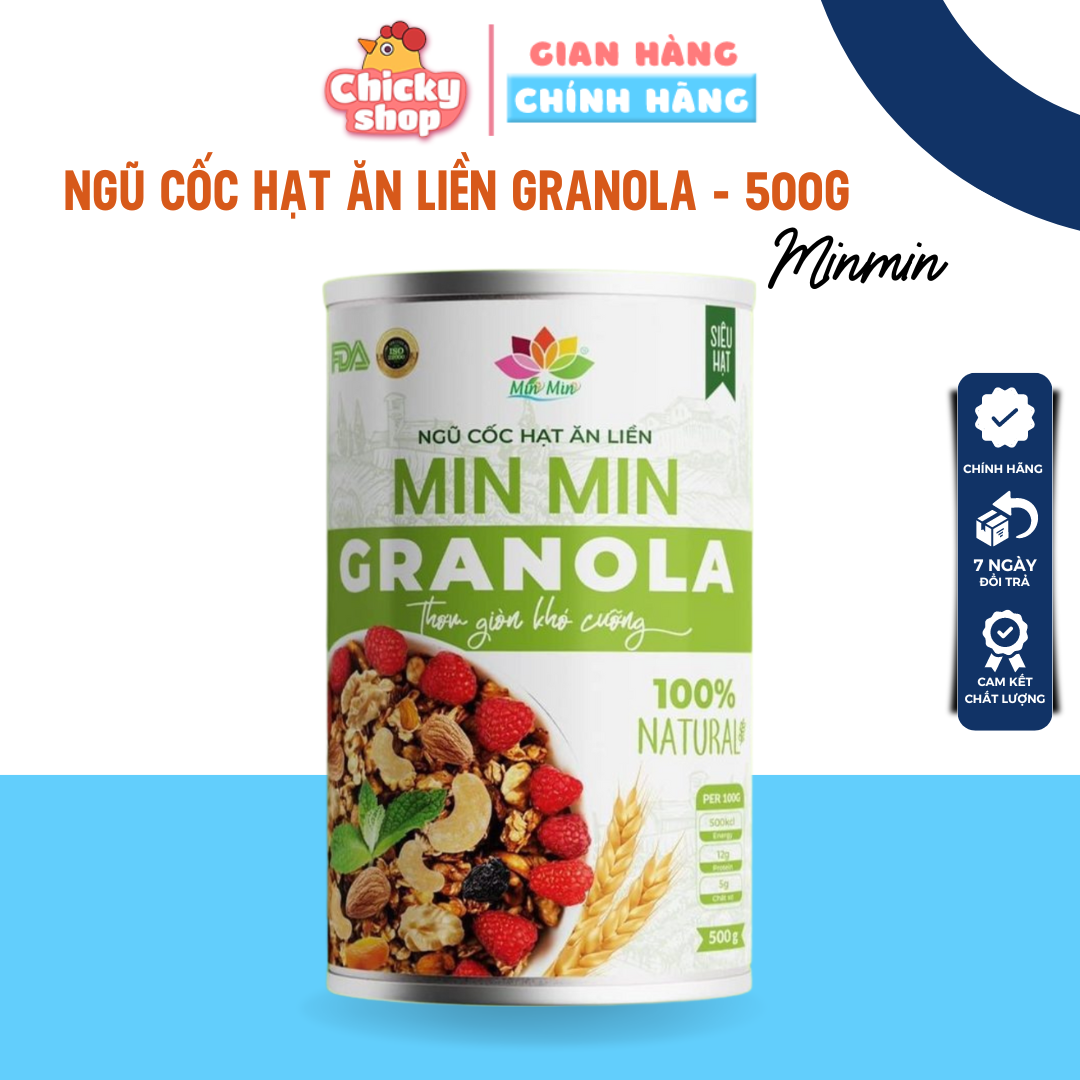 2 Hộp Ngũ Cốc Granola Min Min _ Ngũ Cốc Hạt Ăn Liền Granloa Min Min