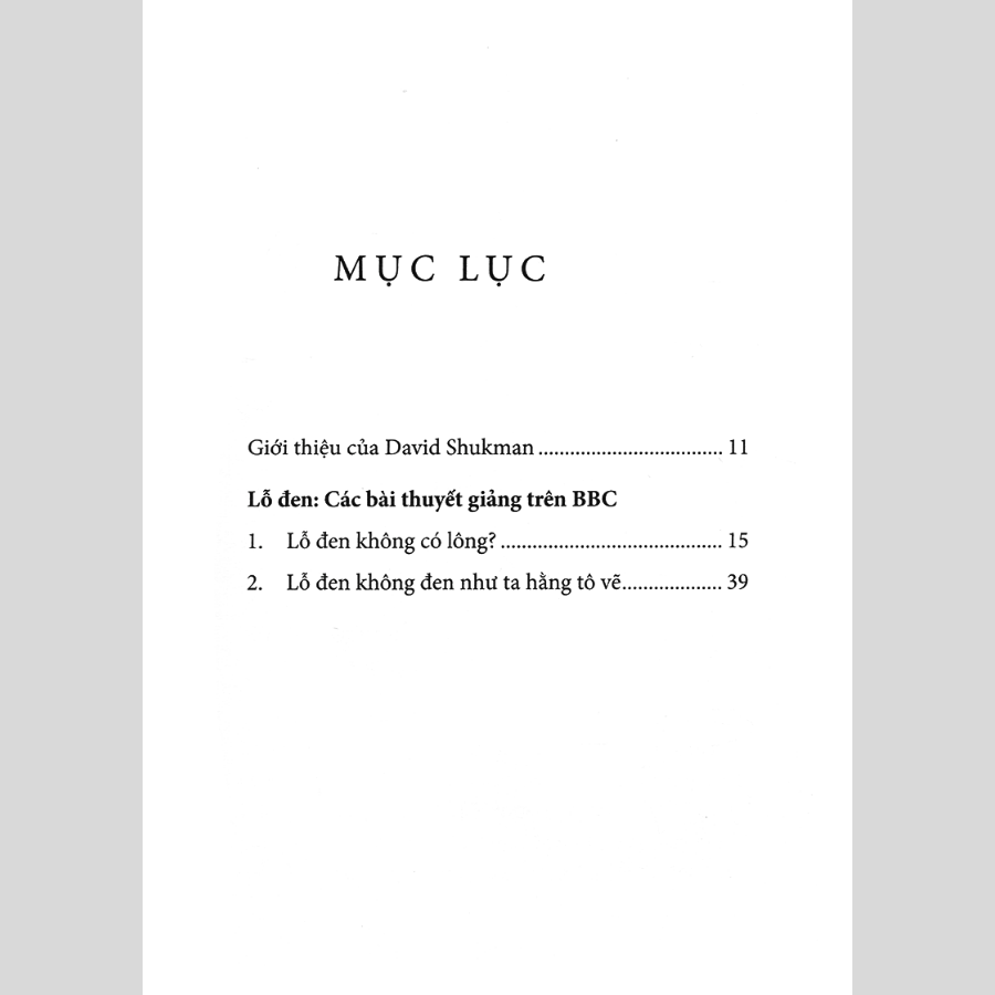 Lỗ Đen: Các Bài Diễn Thuyết Trên Đài