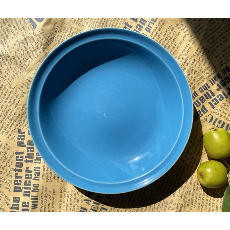 20x4.5 Dĩa gốm trơn màu xanh dương đậm size trung SVG5555