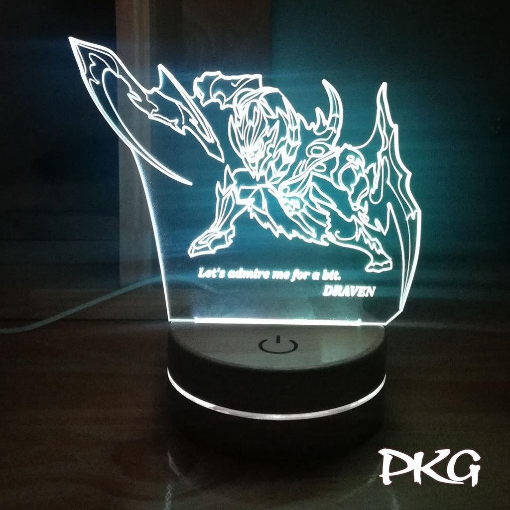 Đèn Ngủ Led 3D tướng DRAVEN ĐOẠT MỆNH nháy sáng 16 màu cảm ứng điều khiển từ xa