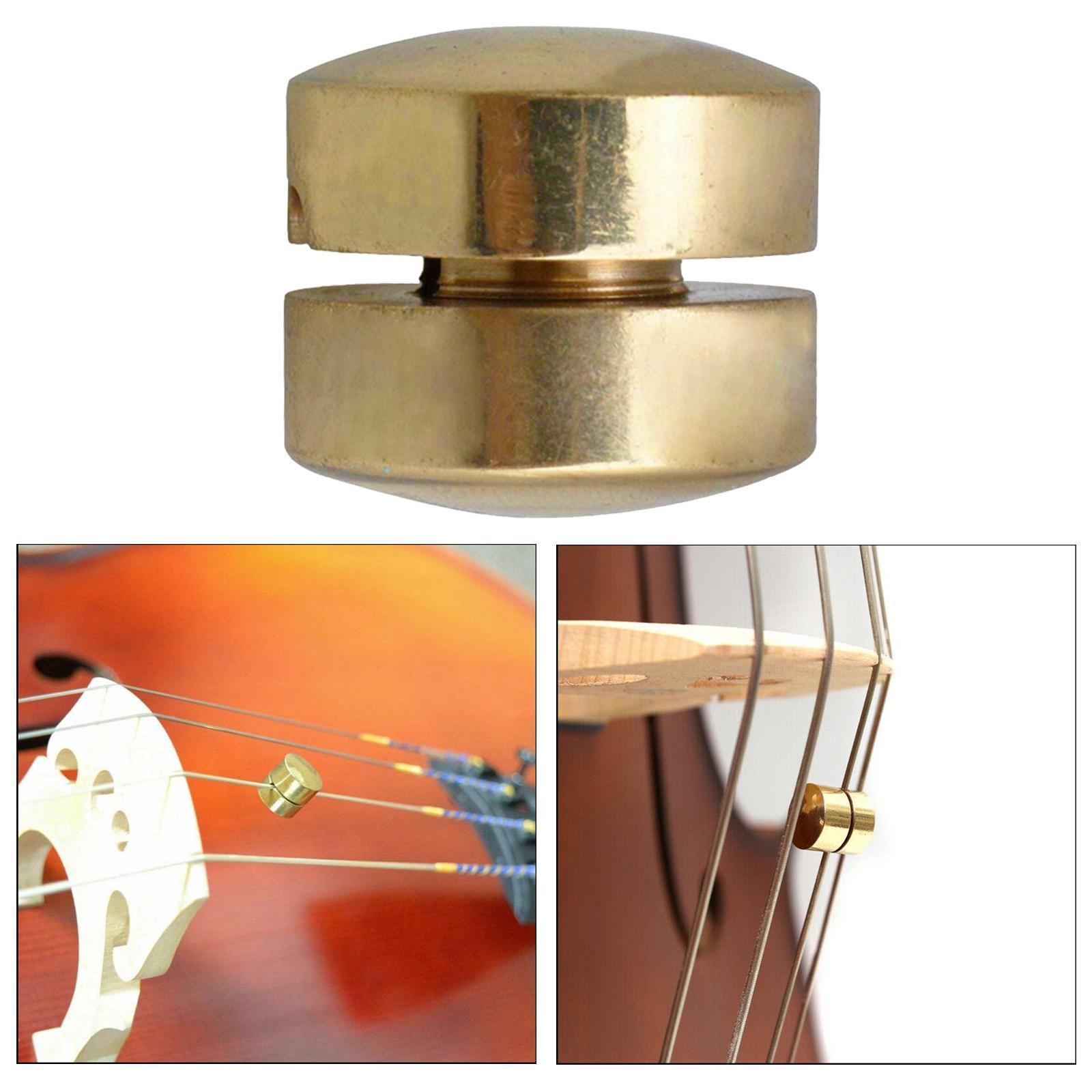 2x 1pc Cello Wolf Tone  Mute Instrument Suppressor Tube Eliminate, Golden, Brass