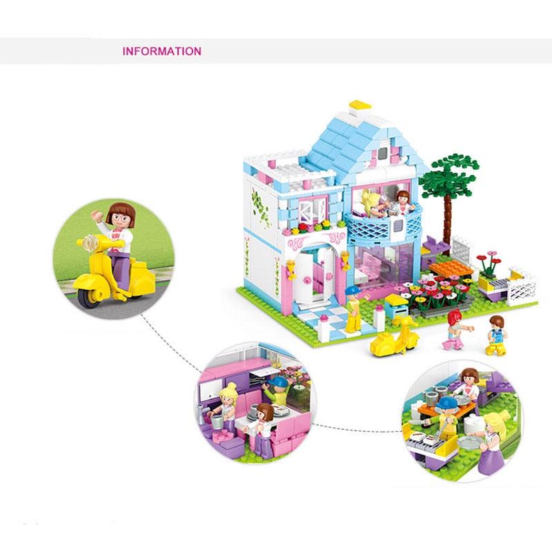 (sẵn hàng 539 mảnh 5 người) Đồ chơi xếp hình lắp ráp lego friends Đồ chơi bé gái biệt thự vườn công chúa Sluban B0535