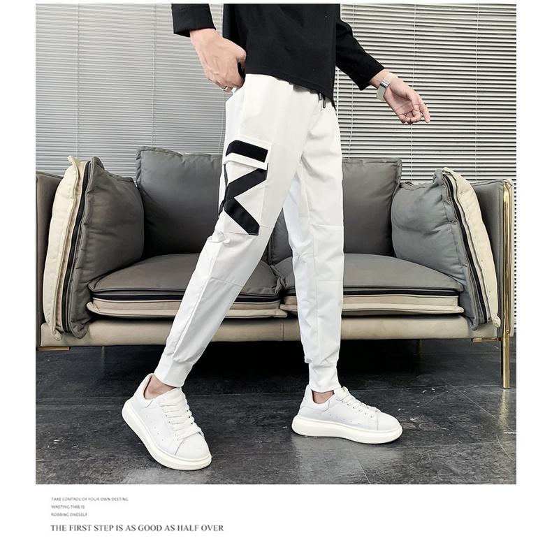 Quần Jogger Túi Hộp Trắng Thể Thao Unisex SIMPLE Vải Da Cá Dày Dặn Phong Cách Ulzzang CZ706