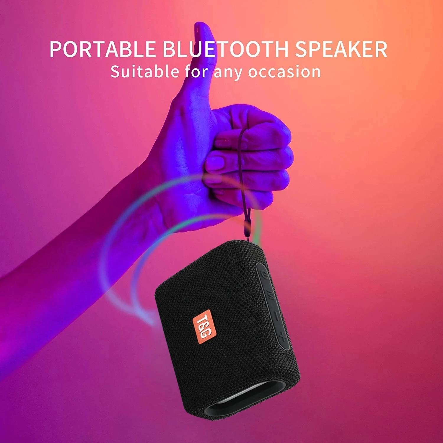 Loa di động TG313 Loa siêu trầm Bass không dây Loa ngoài trời chống nước Hỗ trợ Loa âm thanh nổi TF USB Màu sắc: Đen