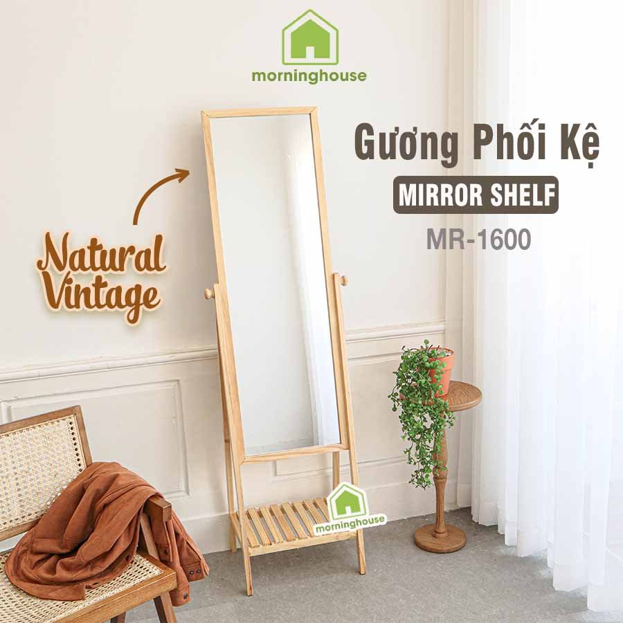 GƯƠNG PHỐI KỆ MÀU GỖ THÔNG TỰ NHIÊN