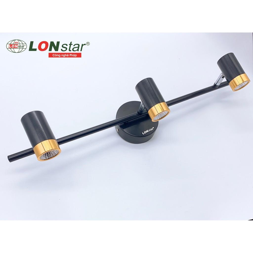 Đèn soi tranh, Đèn rọi gương LONstar 3 bóng mắt led COB 5W cực sáng ,điều chỉnh được góc chiếu