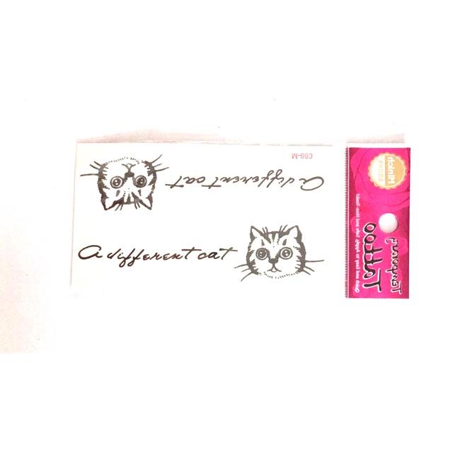 Hình xăm dán chữ kí mèo xinh 10x6cm