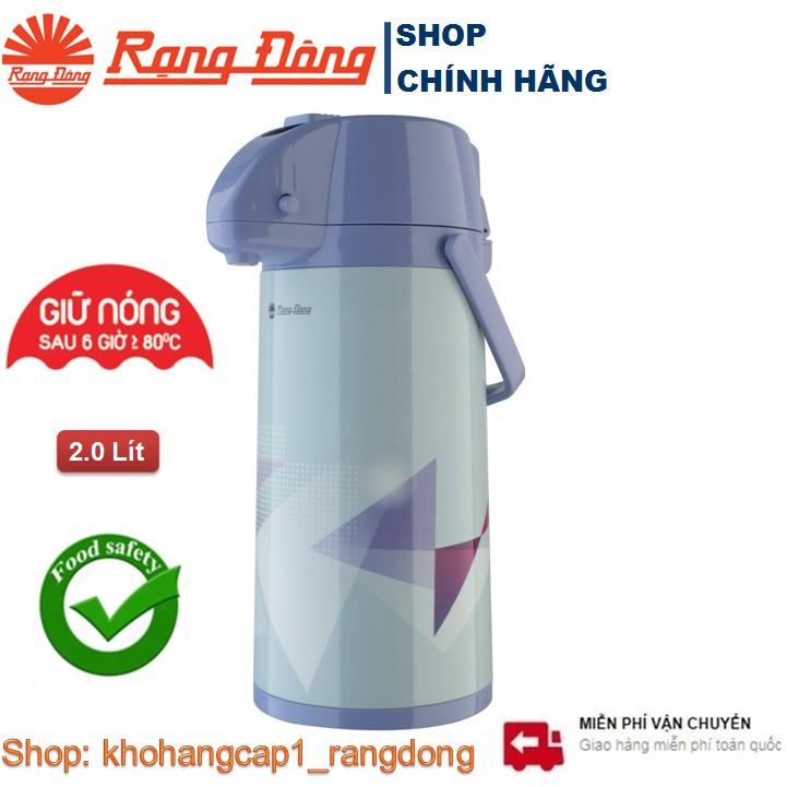 Phích đựng nước nóng 2 lít Rạng Đông cao cấp, Cần Bơm Rót Nước, Đế Xoay 360 Độ - RD 2045TS.E