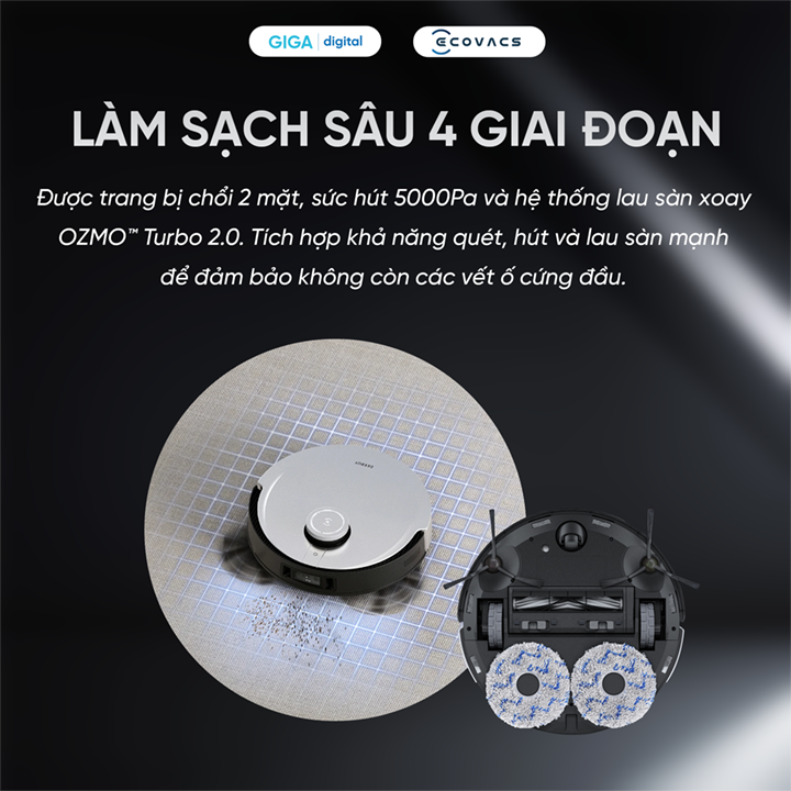 Robot hút bụi lau nhà ECOVACS Deebot X1 OMNI - tự giặt khăn, tự đổ rác - Bản quốc tế Hàng Chính Hãng