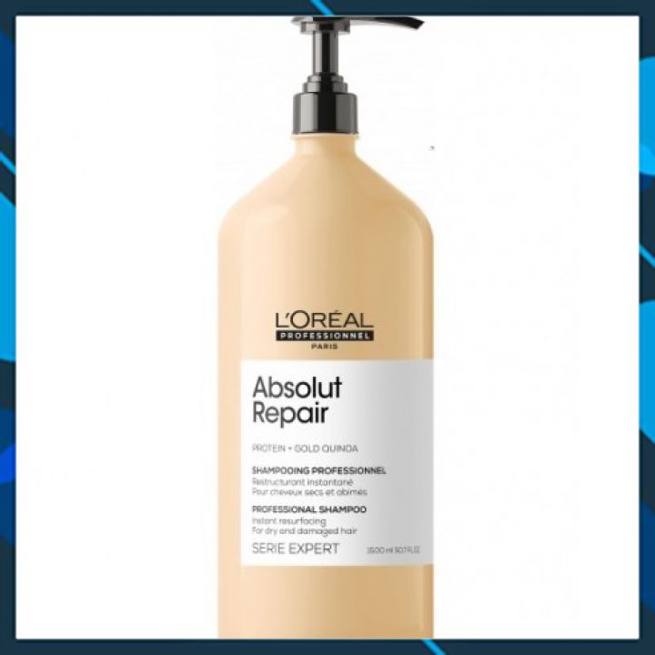 Dầu gội L'OREAL SERIE EXPERT Absolut Repair Shampoo Gold Quinoa phục hồi tóc hư tổn (New 2021) 1500ml