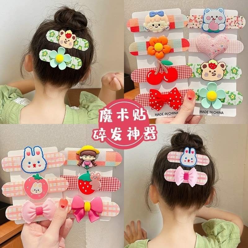 SET 3 MIẾNG DÁN TÓC ĐÍNH HOA, CHỐNG RƠI TÓC CON CHO BÉ