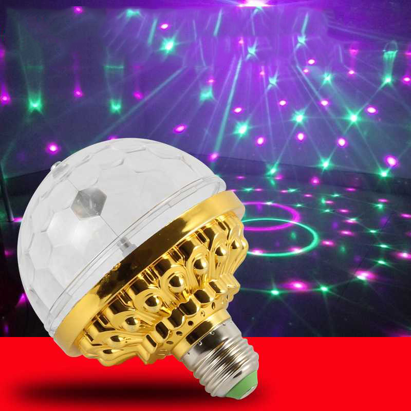 Đèn led chớp 7 màu tự xoay đui tròn cao cấp trang trí