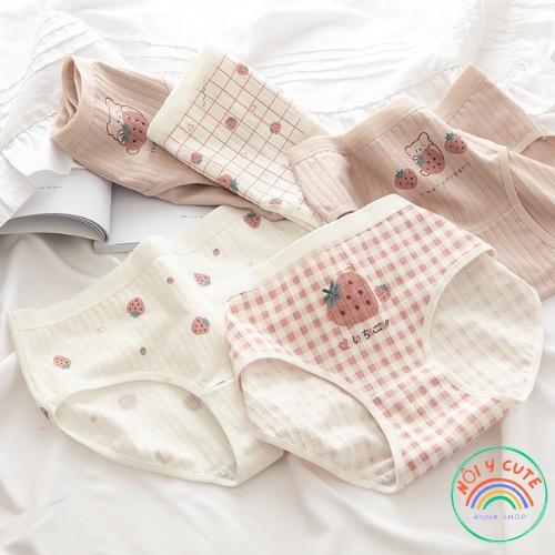 Set 5 quần lót cotton kháng khuẩn cao cấp họa tiết đâu tây dễ thương cute từ 28- 48 Kg Quần chip bé gái size đại