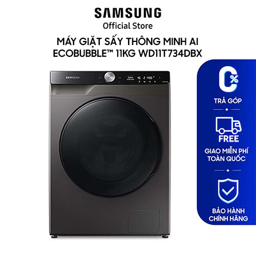 Máy giặt sấy thông minh Samsung AI EcoBubble 11kg (WD11T734DBX) - Hàng chính hãng - Giao toàn quốc