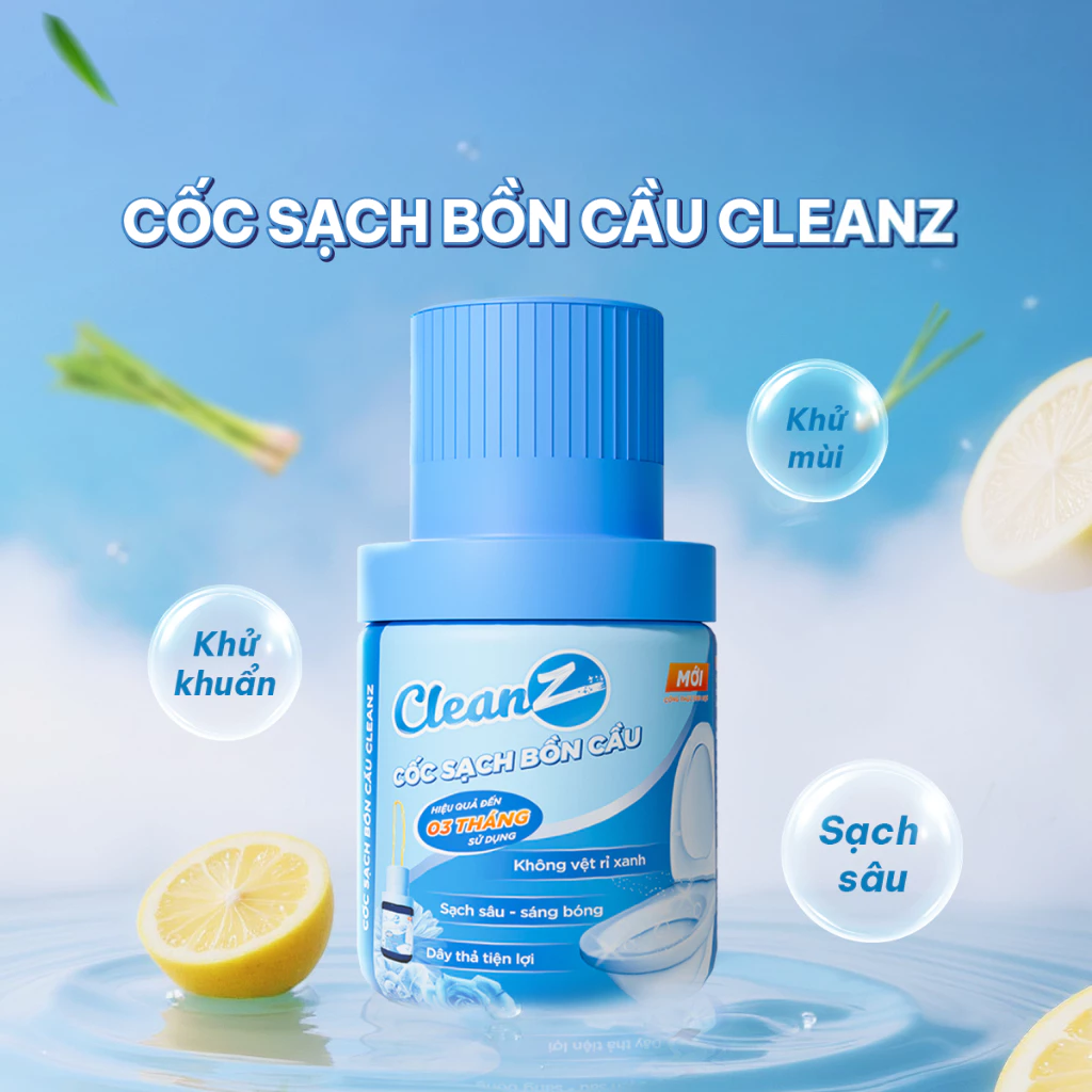 Cốc Sạch Bồn Cầu CleanZ Tẩy Sạch Mảng Bám Kháng Khuẩn Khử Mùi Hôi Dành Cho Nhà Vệ Sinh Thơm Mát