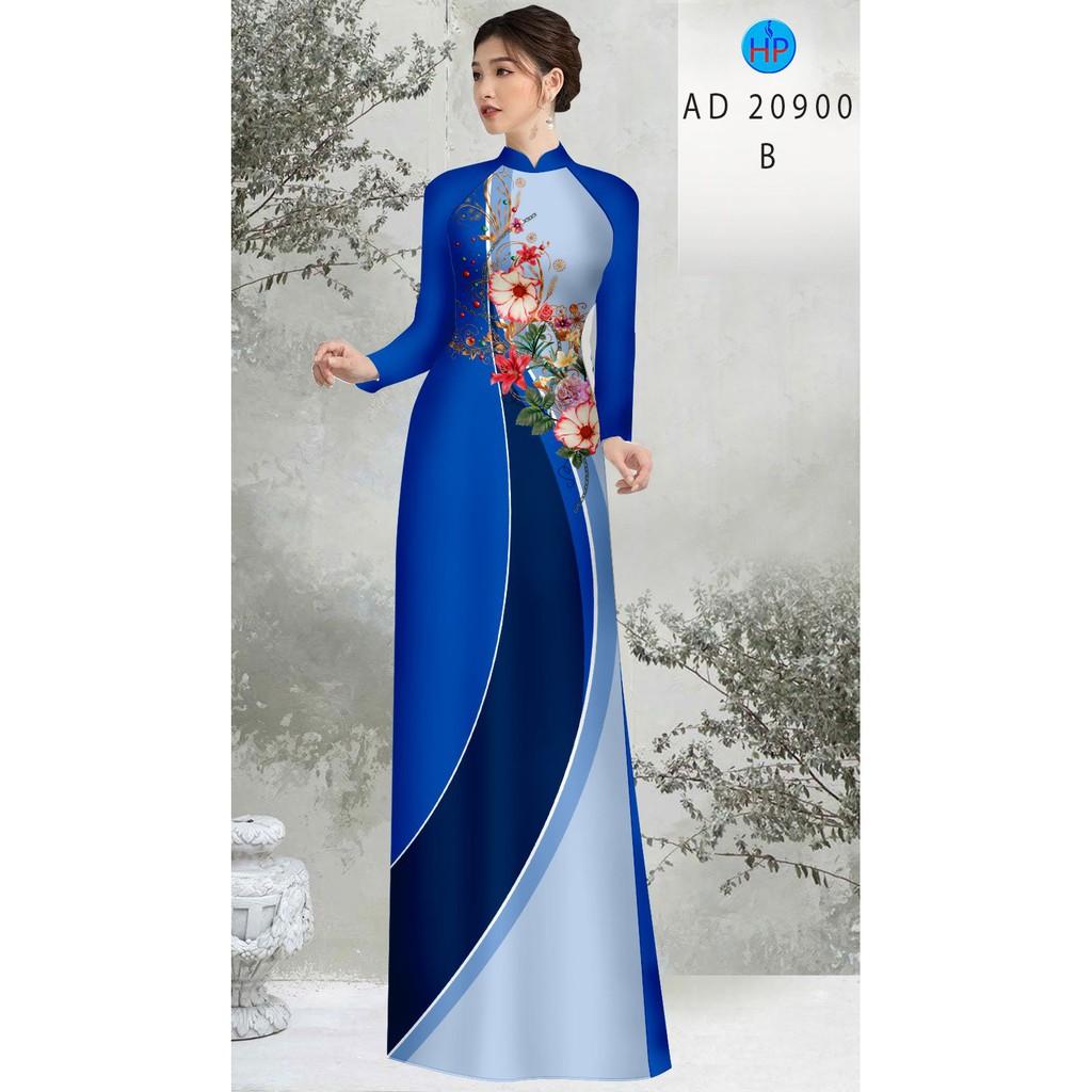 Vải lụa may áo dài in hoa mẫu đơn cao cấp