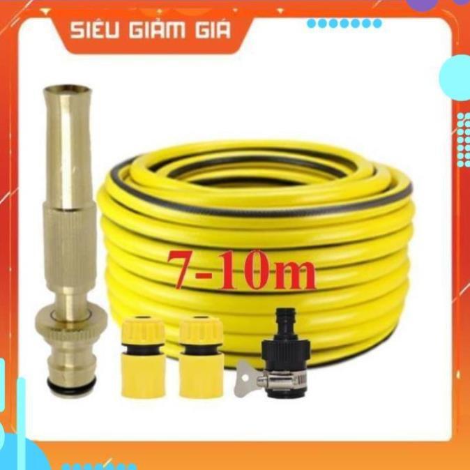 Bộ dây vòi xịt nước rửa xe, tưới cây . tăng áp 3 lần, loại 7m, 10m 206587 cút sập, nối đen