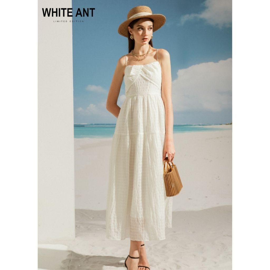 Đầm Hai Dây Maxi Nữ WHITE ANT Happy Dress Thiết Kế Dáng Xoè Phối Màu Thanh Lịch, Chất Vải Mềm Nhẹ 120400016.001