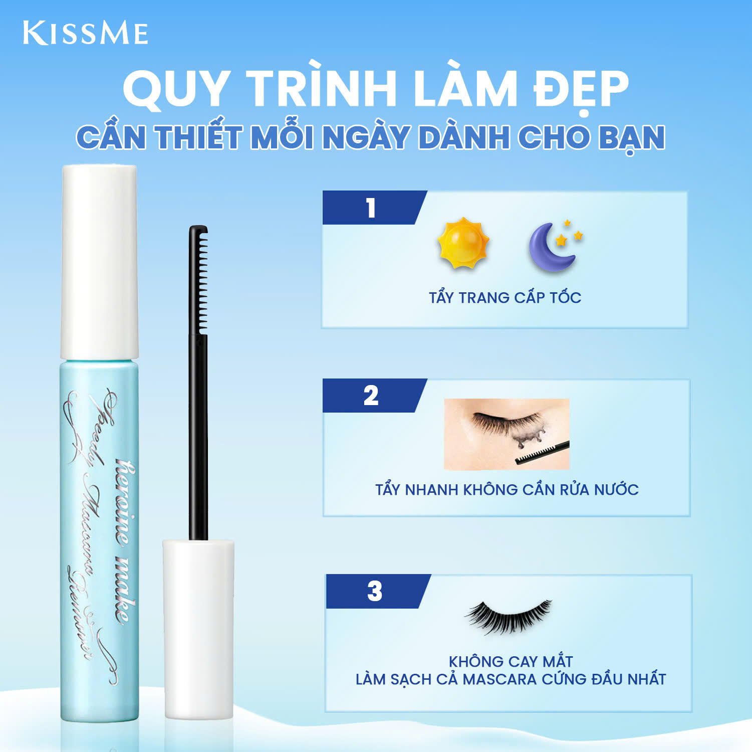 Mascara Tẩy Trang Mi Kissme Heroine Make 6.6mL ( Không Vỏ Hộp )