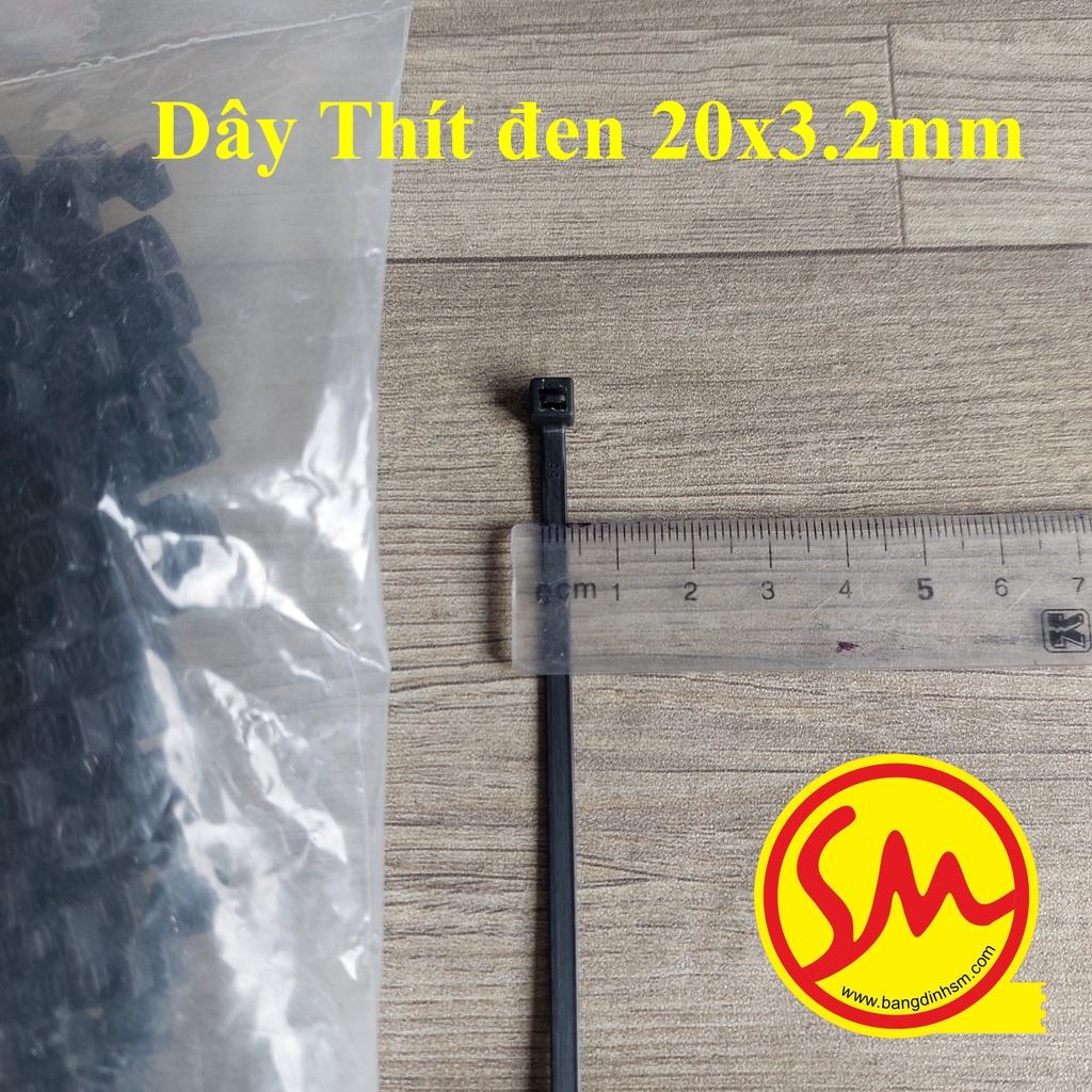 DÂY THÍT ĐEN, DÂY LẠT NHỰA tiện lợi bản 20cm x 3.2mm