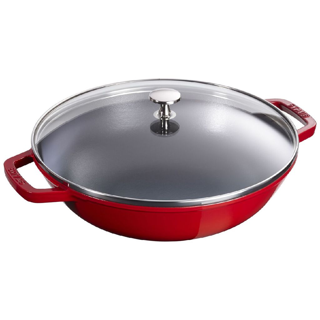 Chảo Wok Staub - Màu Đỏ Cherry 29cm