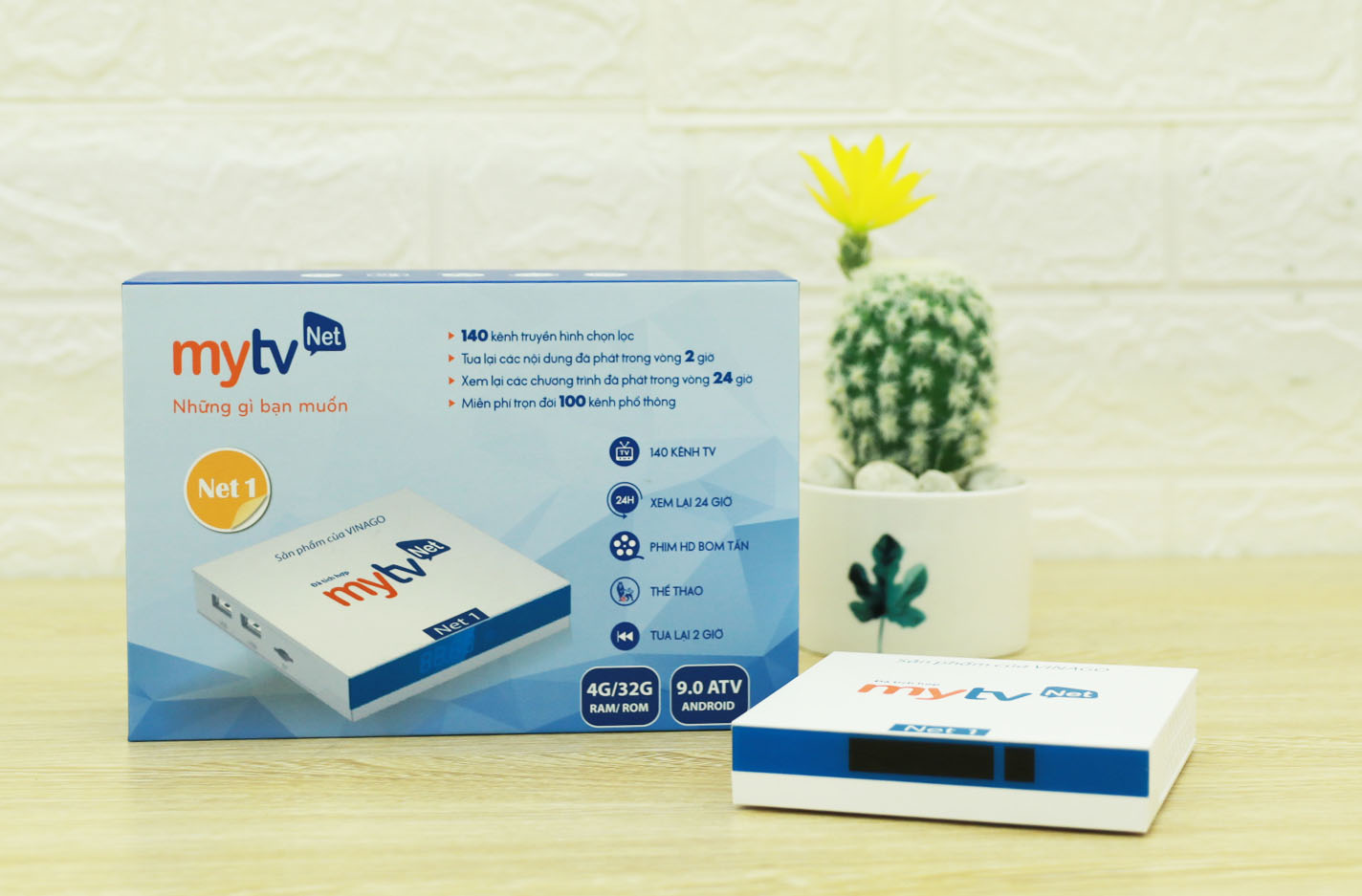 Android MyTV Net 4H Ram 4GB Rom 32GB New 2022 - Tích hợp điều khiển giọng nói, Android 10.0 cấu hình mạnh mẽ - Hàng chính hãng