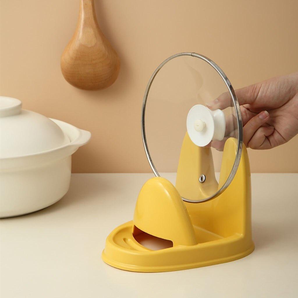 Multi-function kitchen rack soup spoon spatula desktop storage rack Vertical pot cover rack plastic Japanese creative