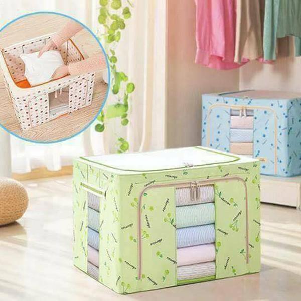 Tủ đựng quần áo, chăn màn bằng vải chống thấm nước khung thép 50x40x33cm