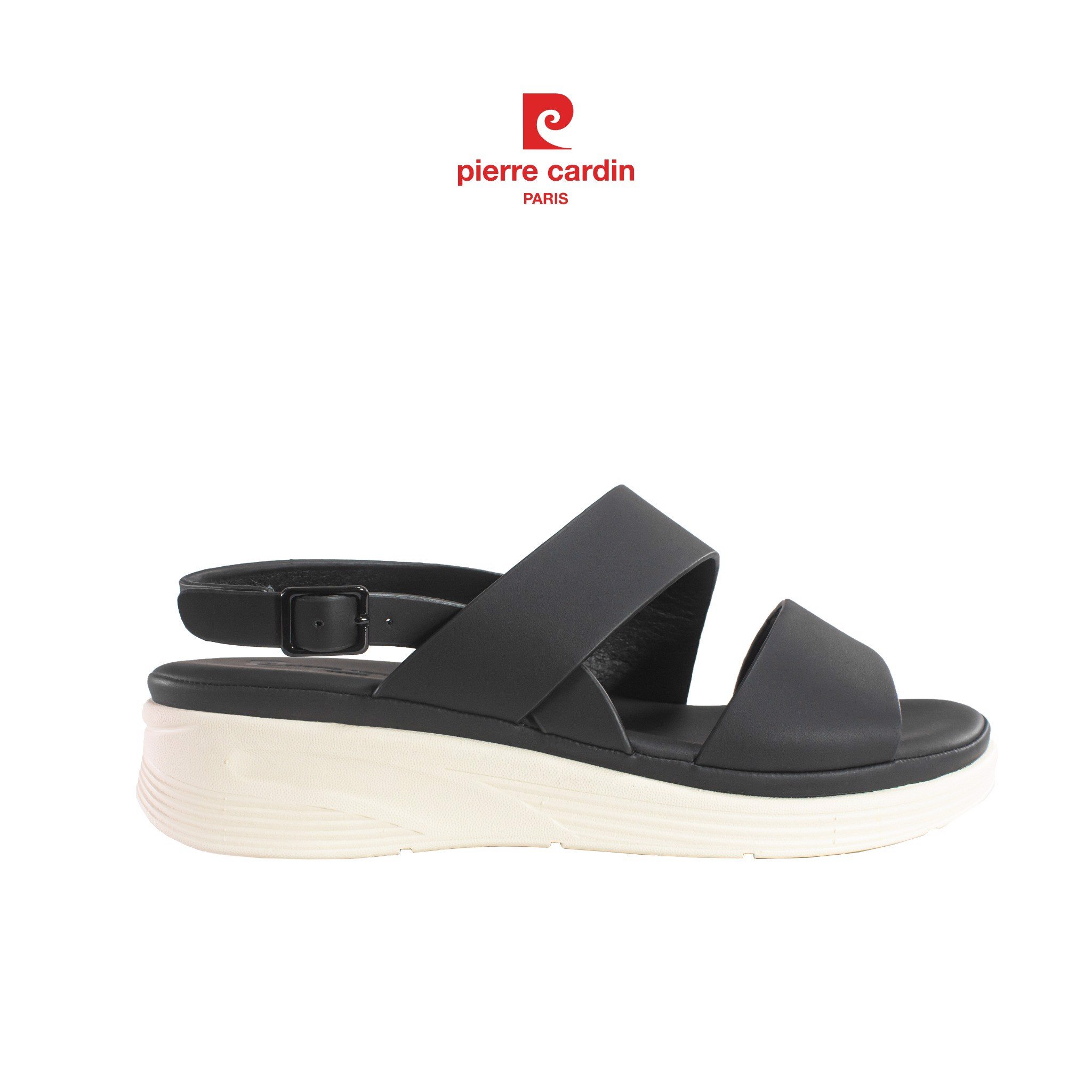 Sandal nữ Pierre Cardin chất liệu da cao cấp, kiểu dáng năng động, thoải mái, quai hậu tăng giảm kích cỡ, đế cao 3cm - PCWFWS 223