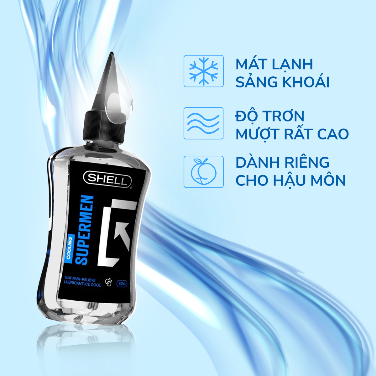 Gel bôi trơn hậu môn mát lạnh - Shell Supermen Cooling